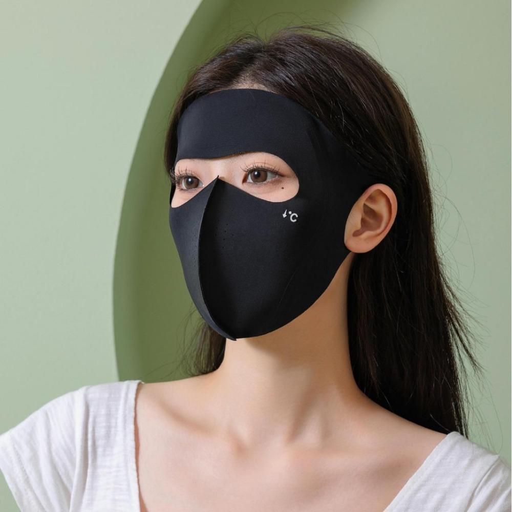 Breathable UPF50+ Sunscreen Mask Polyester UV Protection Mask Ice Silk Face Clothing Women