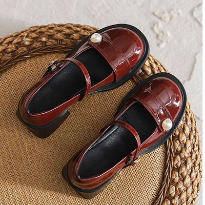 Женские туфли Мэри Джейн во французском стиле, новые, на жемчужной платформе, с мелким вырезом, маленькие кожаные туфли для униформы jk, модные, милые, в студенческом стиле, одинарные туфли