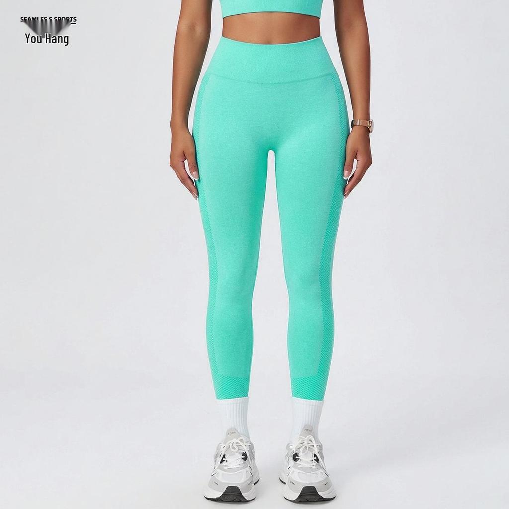 Бесшовные женские спортивные леггинсы с высокой талией - Персиковая попа, Дышащие, Высокоэластичные брюки для йоги