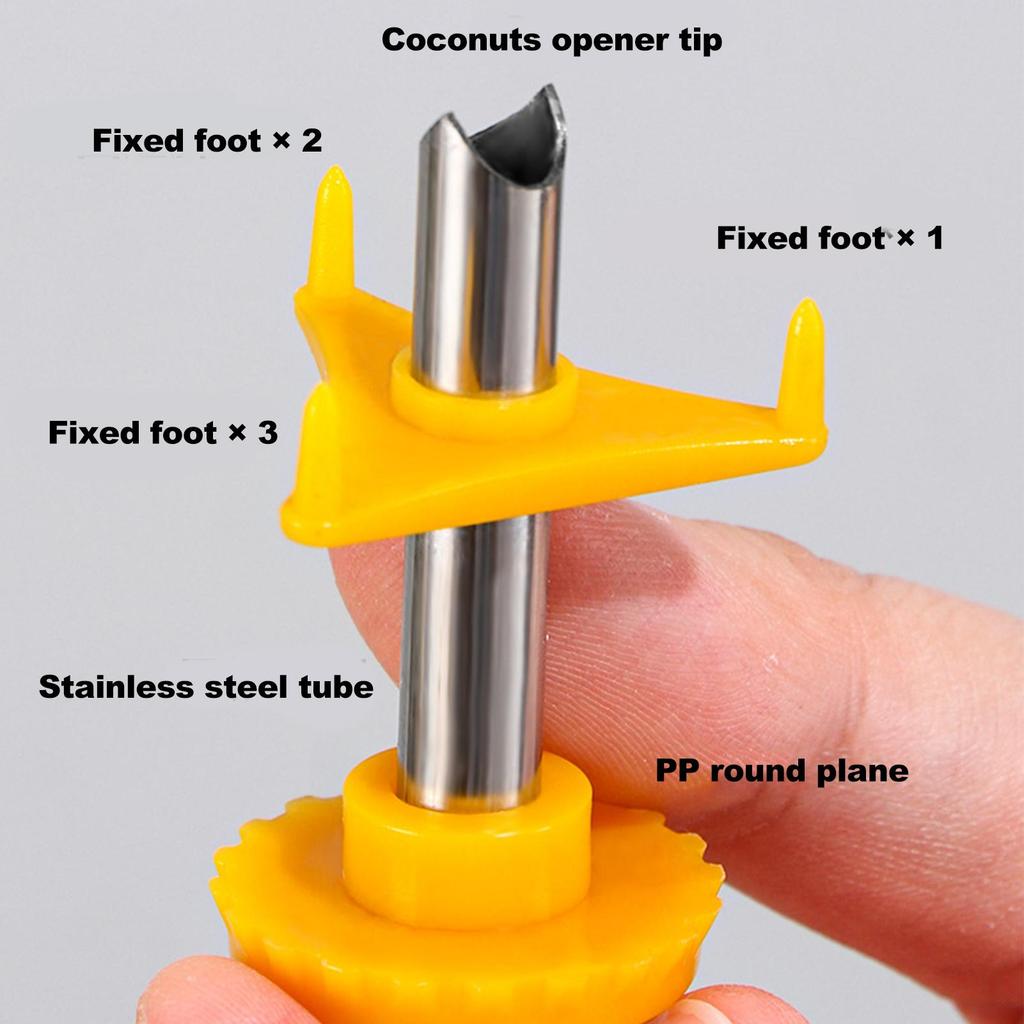 Coco Opener Coco Cutter Tool To Open Stainless Steel Hole Puncher Equipment With Protective Case For Women Home Cooks Seniors
