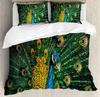 Комплект постельного белья «Павлин» Перья павлиньего хвоста Тропический Экзотический Набор из 3 предметов Пододеяльник Набор для кровати Покрывало Пододеяльник Наволочка