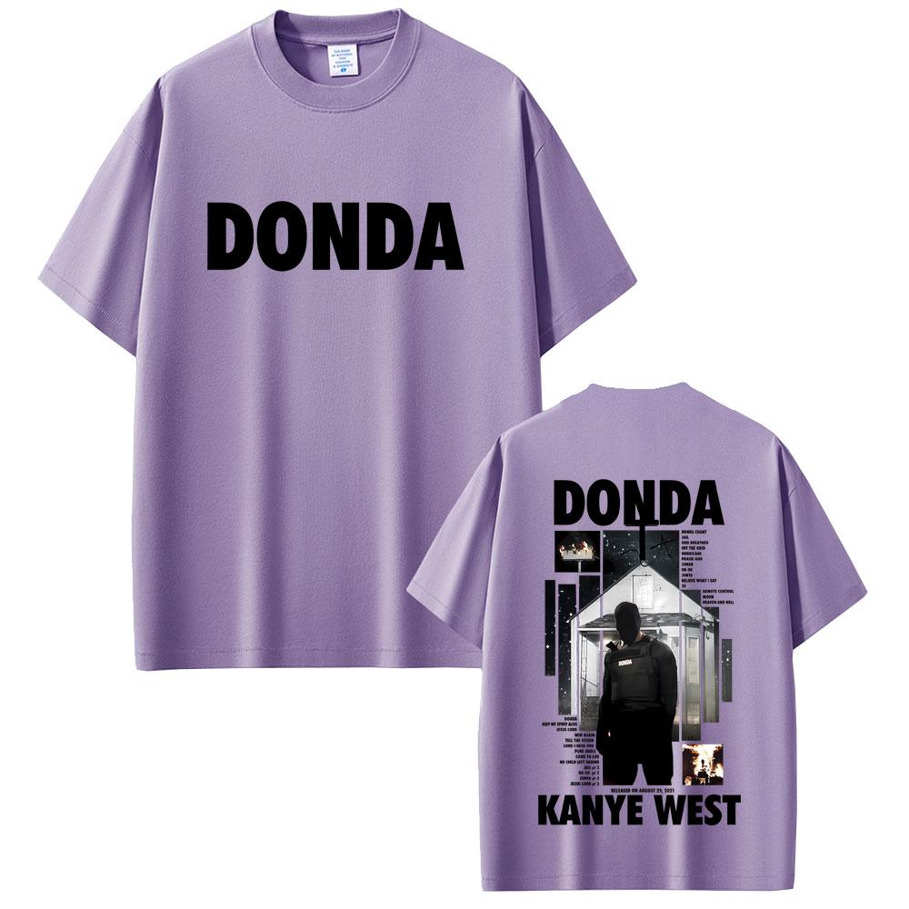 Футболка с двусторонним принтом рэпера Канье Уэста Donda Унисекс Женская Хип-хоп Мода Поп-музыка Футболки Унисекс Винтажные Оверсайз Футболки