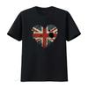 Стильная Футболка Хлопковая Мужская с Британским Флагом Union Jack Команда GB Великобритания винтажная Стирка дизайнерская одежда Дышащая
