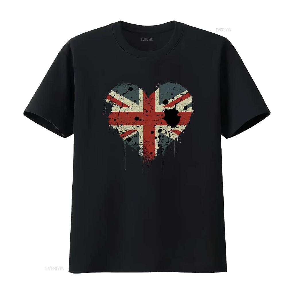 Стильная Футболка Хлопковая Мужская с Британским Флагом Union Jack Команда GB Великобритания винтажная Стирка дизайнерская одежда Дышащая