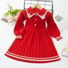Girls Dress New Autumn Winter Thickening Warm Sweater Dress Girls Princess Dress College Style Bow Knitted Dress Girls Dress