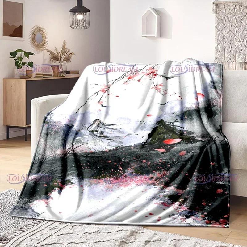 Фланелевое одеяло с героями комиксов Mo Dao Zu Shi Wei Wuxian, диван для девочек, теплое домашнее одеяло Lan Wangji, подарок на заказ, женское постельное белье