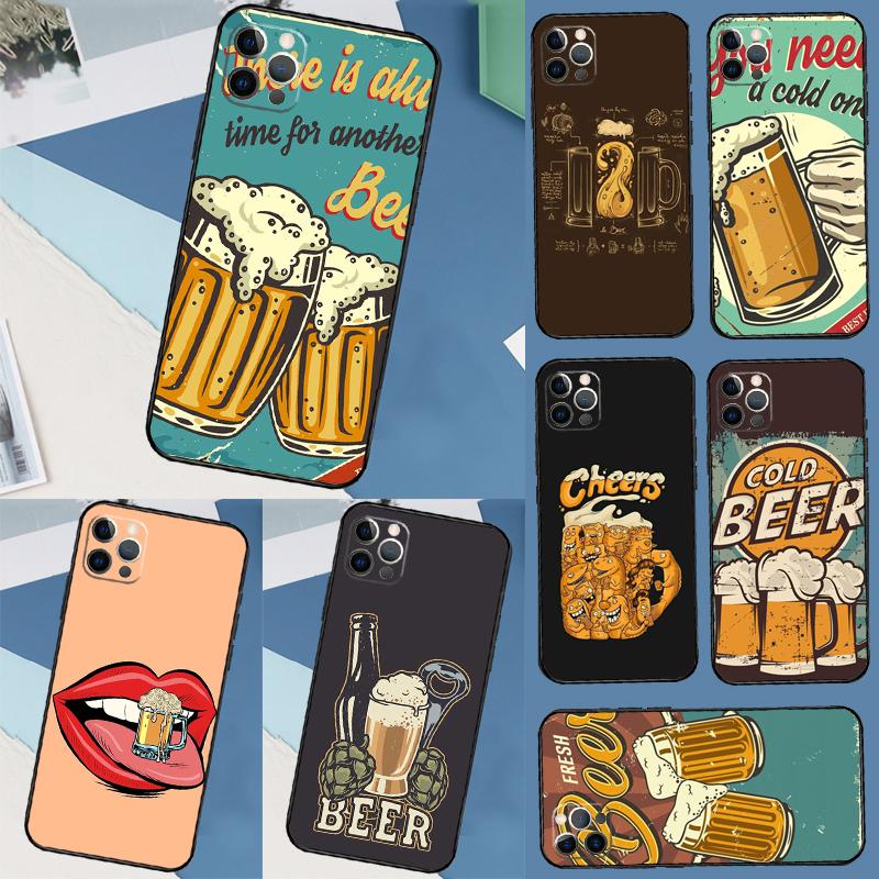 Чехол Time Drink Cold Beer для iPhone 17 Air 14 16 15 11 12 13 Pro Max 12 mini XR 15 16 Plus 16e Задняя крышка