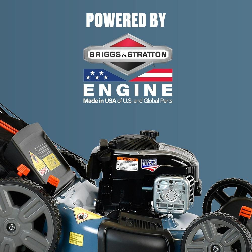 Газонокосилка LSPG-M7 с 21-дюймовым двигателем Briggs & Stratton объемом 140 куб. см, 4-тактным двигателем, функцией сбора травы в травосборник, мульчирования и боковым выбросом