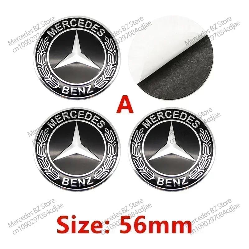 56mm car wheel center hub sticker car Accessories decoration tools For Mercedes Benz Maybach AMG CLE CL GLA GLK C180 E300 S20 po1