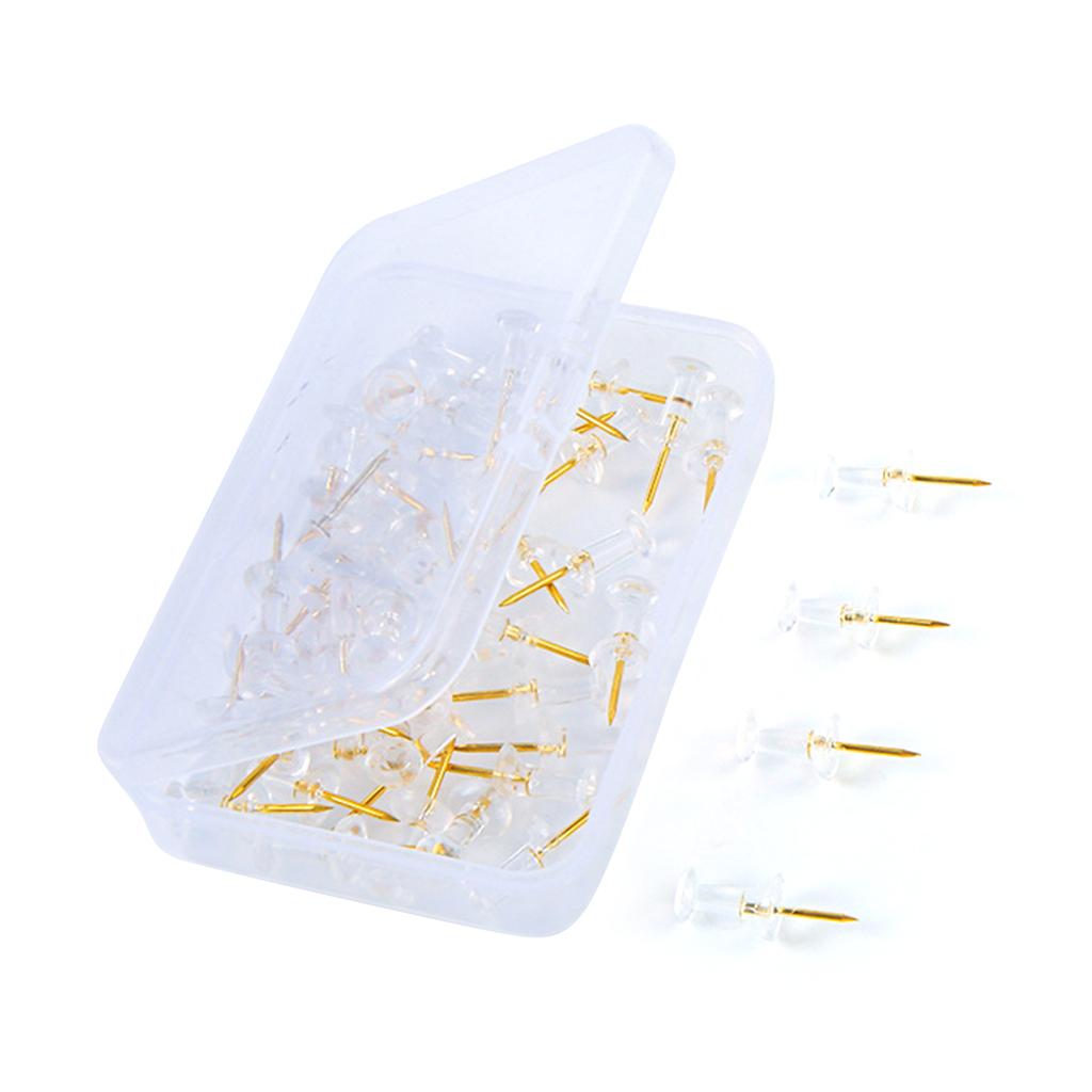 50/100Pieces Ball-shape Push Pins I-shape Map Pins Clear Pushpins for Cork Board Clear Sewing Pins for Fabric Sewing