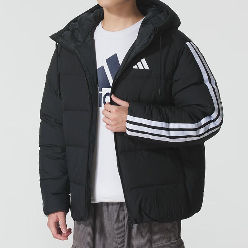 adidas ESSENTIALS Пуховик с 3 полосками Мужской Черный KH3987