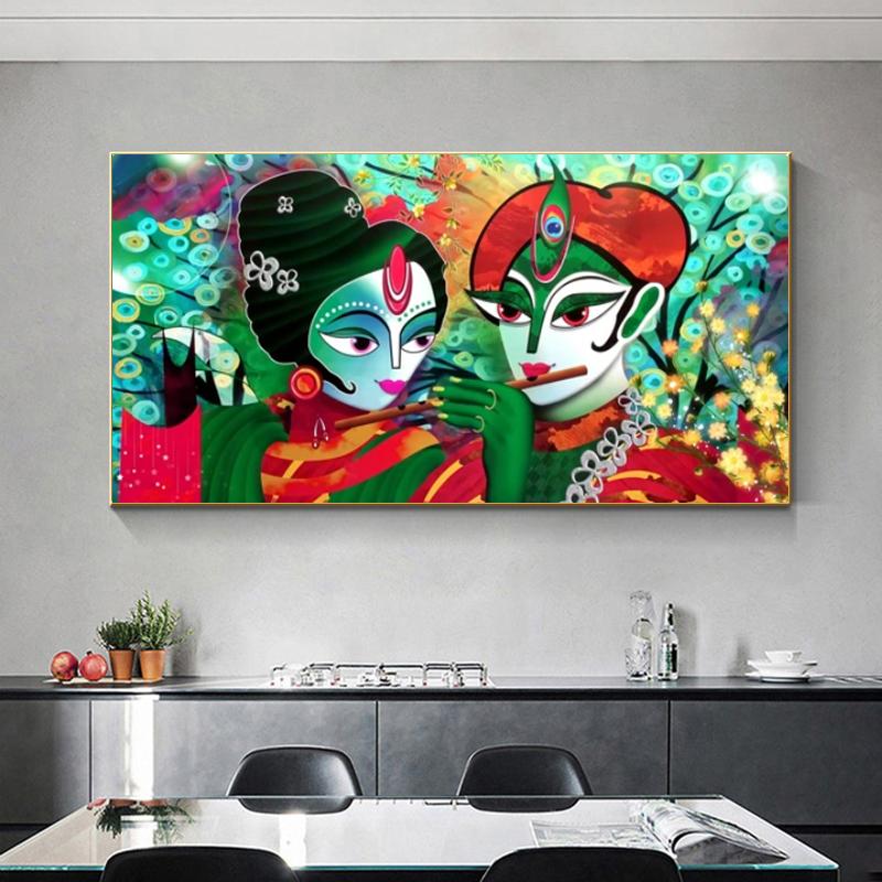 Лорд Радха Кришна постеры и принты Abatract холст картина настенное искусство для гостиной современный домашний декор религия Куадрос