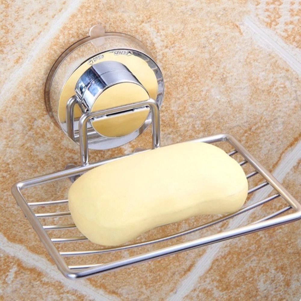 No-Drilling Vacuum Suction Cup Soap Dish Wall Mounted Bathroom Sponge Holder Soap Tray  Bathtub