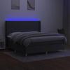 VidaXL Slat Bed Base with Mattress and LED, Upholstered Bed, Double Bed, Adult Bed for Interior Bedroom, 3139046