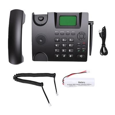 2G GSM Беспроводной Телефон Двухсимочный Настольный Стационарный Телефон с 2,4-дюймовым Дисплеем Радио Будильник для Дома Отеля