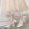 Fairy Style White Mary Jane Single Shoes Female 2025 New Niche Thick Heel French Girl High Heels Bridesmaid Shoes