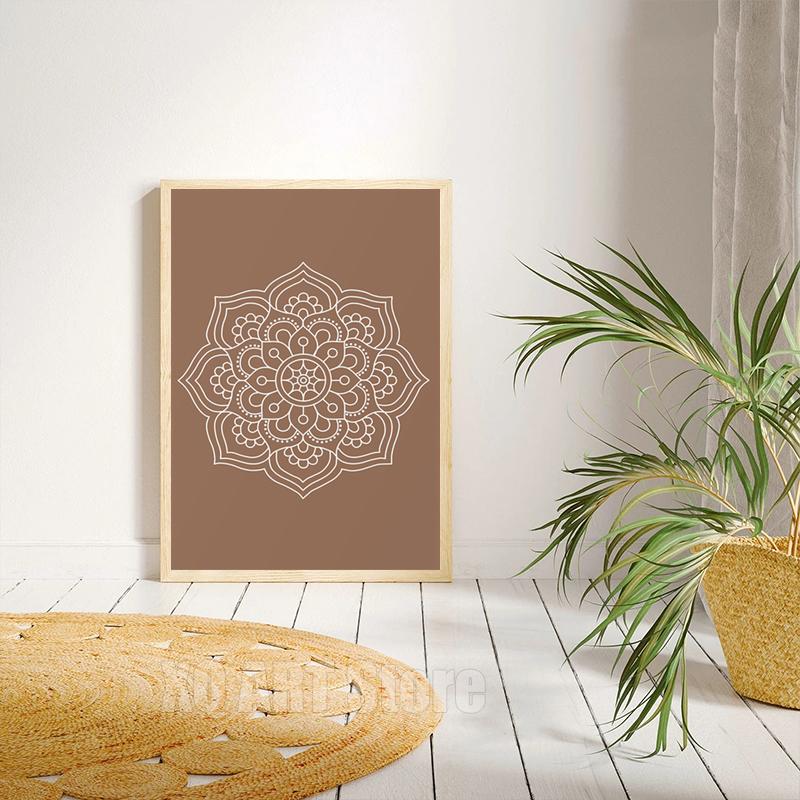 Мандала Будда Лотос Абстрактные Бохо Wall Art Печать Холст Картины Плакаты HD Картинки Zen Line Гостиная Домашний Декор Интерьера