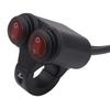 Motorcycle Headlight Handlebar Spotlight Double Flash Switch for 7/8'' 22mm Handlebar Modified Waterproof with Indicator Light Aluminum Alloy