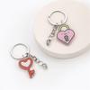 Creative Acrylic Couples Key Chain Heart-Shaped Lock Keyring Pendant Bag Charm Gift for Valentines Day Or Anniversary