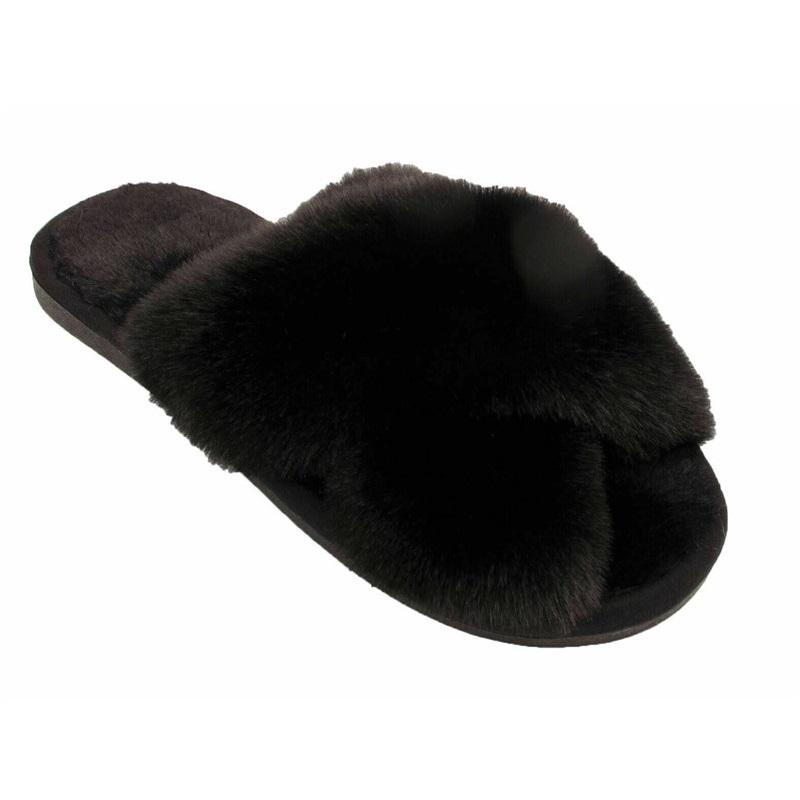 Женские пушистые тапочки для девочек, женские туфли без каблуков с открытым носком из искусственного меха, обувь без каблуков для женщин