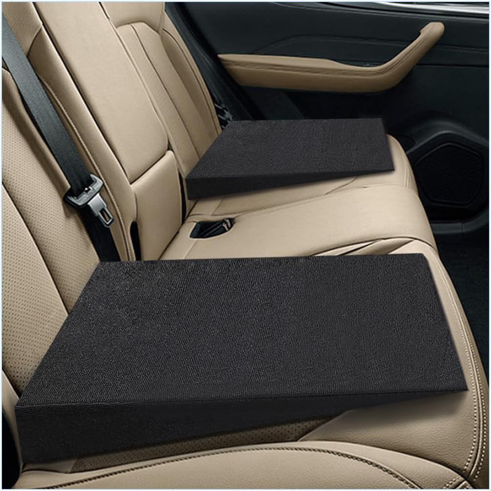 2PCS Auto Seat Wedge Leveling Cushion, Comfortable Ergonomic Wedge Foam Pad Car Seat Cushion, Angled Design Rear Seat Pad Office Chair Support Cush
