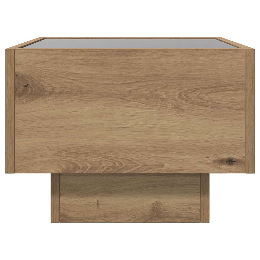 Artisan Oak Coffee Table 40 x 40 x 30 cm Wood Based Material