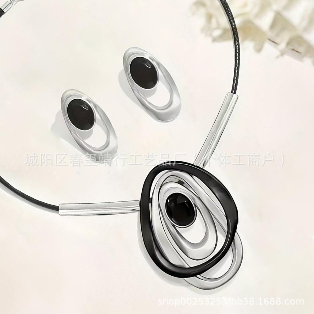 Винтажное кольцо овал кулон ожерелье