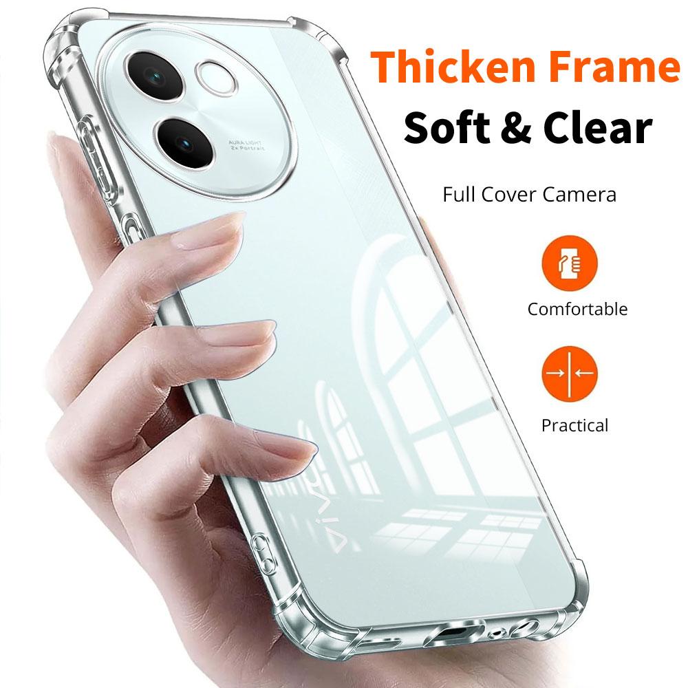 Phone Case For Vivo V30 Lite 4G V30 Pro Case Clear Soft Silicone Shockproof Airbag Bumper For Vivo V30 SE V30E Back Cover Fundas