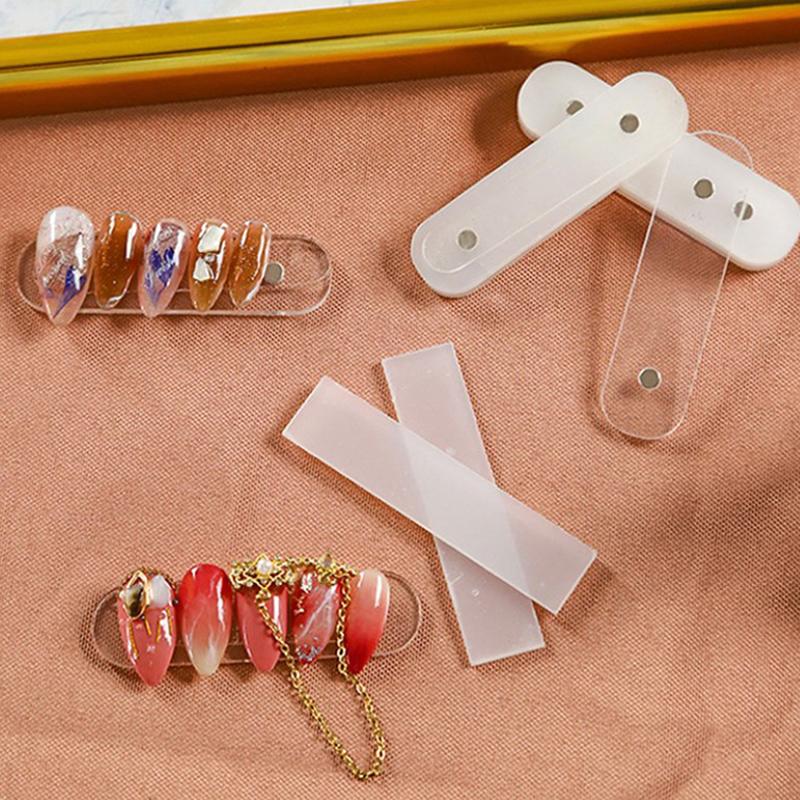 30 шт. прозрачная клейкая лента для ногтей, подставка для накладных ногтей, клейкие наклейки, двусторонняя наклейка, инструменты для маникюра, практика показа