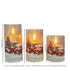 3P LED Flameless Electronic Candle Lights Remote Timing Gold Foil Acrylic Christmas Decor Candle Lamps Set