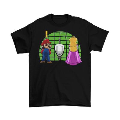 Футболка Mario Peach для ванной Мужская Женская Хлопок Взрослый Размер Смешная Видеоигра Новая