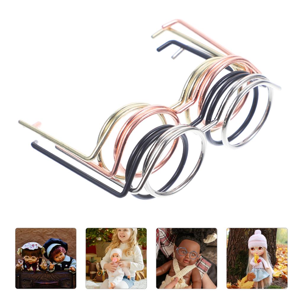 20 шт. мини-очки, солнцезащитные очки, платье, очки, винтажные куклы, аксессуары из железной проволоки, крошечные предметы для старейшин