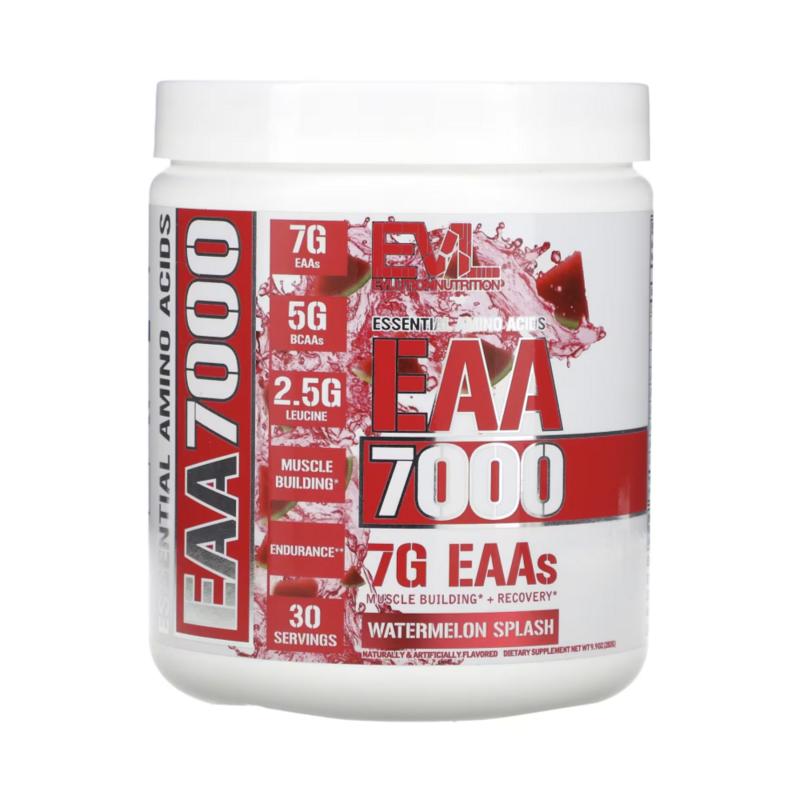 EVL EAA 7000 Арбузный всплеск 282г Порошок аминокислот BCAA Лейцин 30 порций, 282г, 1 шт.