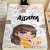 1 шт. Фланелевое одеяло с принтом Aitana, Высококачественное, Для всех сезонов, Декор для дома, Тепло и уют, Идеально для рождественских подарков