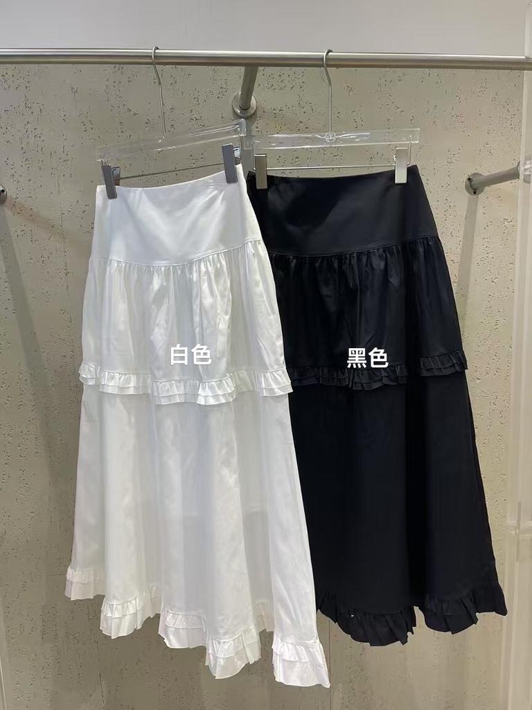 2025 весна и лето новый продукт милая и нежная универсальная юбка с грибковым краем сращивание слоев