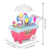 Ice Cream Toys for Kids Toddlers Ice Cream Cart with Storage Trolley Pretend Play Food Shop Counter Playset for Girls Gift