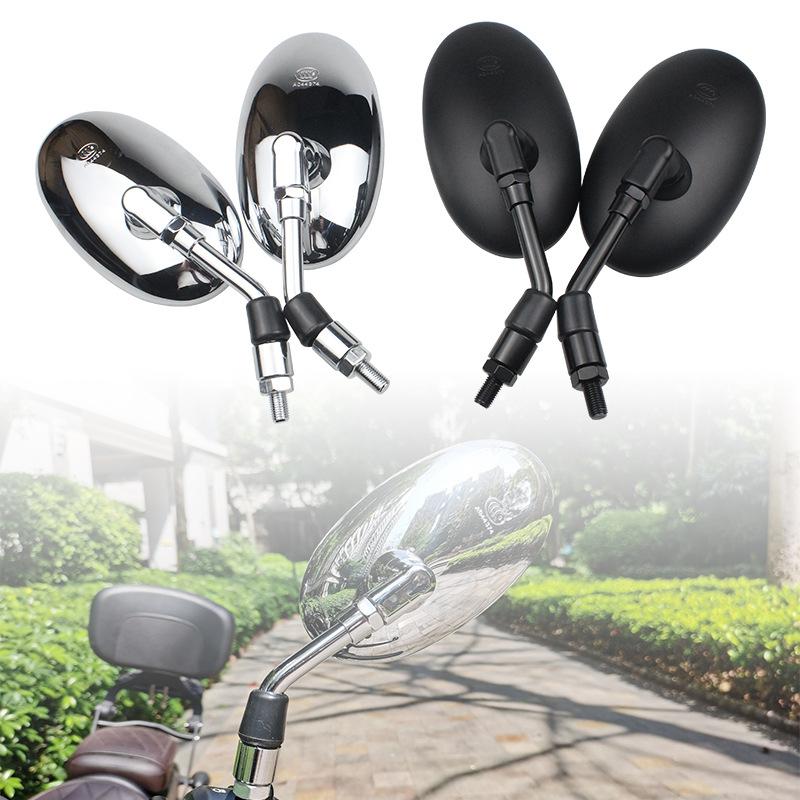 Автомобильные ретро-аксессуары Зеркало заднего вида, Мотоциклетное модифицированное овальное вращающееся зеркало заднего вида с большим полем обзора