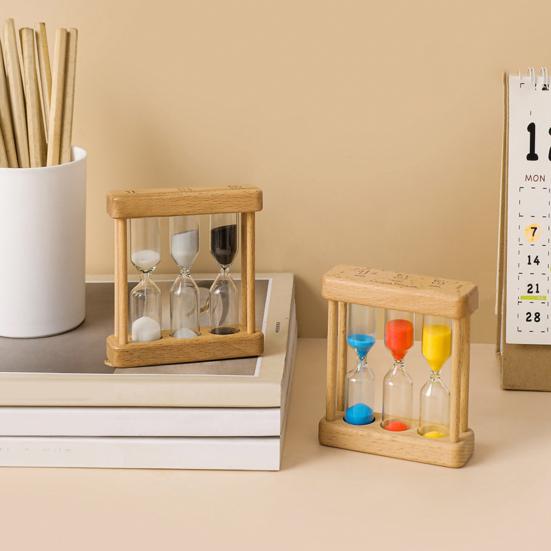 Набор песочных часов 1 мин 3 мин 5 мин Песочные часы 3-в-1 Настольные песочные часы для готовки, занятий в классе, упражнений, украшения дома и офиса
