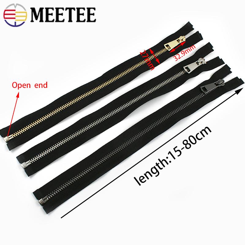 1/2 шт. Meetee №5 15-80 см Металлические молнии с закрытым/открытым концом для сумки, пуховика, кармана, швейная фурнитура, набор для ремонта молний, DIY, аксессуары для шитья