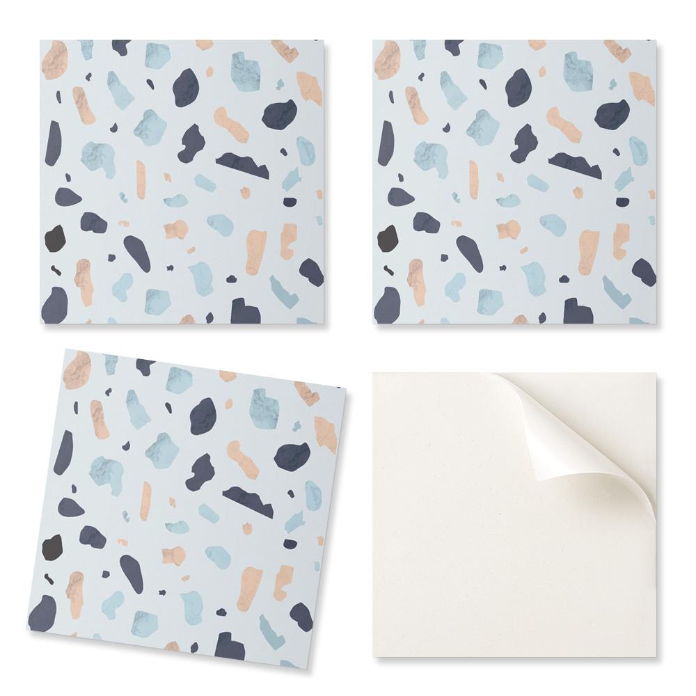 Set of Vinyl Tiles with an Abstract Stone Pattern for the Kitchen 20x20x20 cm