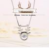 Ожерелье из стерлингового серебра 925 пробы с подвеской в виде оленьих рогов и танцующим сердцем - Идеальный рождественский подарок для нее