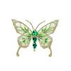 Retro Green Butterfly Suit Collar Pin Rhinestone Butterfly Brooches Green Butterfly Brooch  Gift