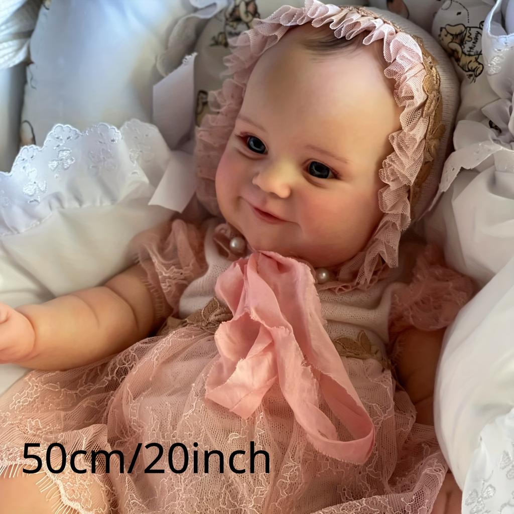 BZDOLL 50 см 20 дюймов Мягкий винил Реборн Кукла-младенец с 3D-раскрашенной кожей и кровеносными сосудами Девочка Художественная игрушка Бебе Реалистичная Ручная работа Малыш Подарок на день рождения