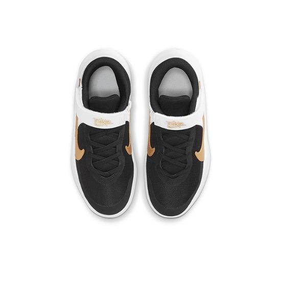 Nike Team Hustle D10 FlyEase GS Black White Metallic Gold DD7303-002