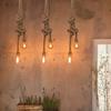 1/5/10Pcs Retro Vintage Rope Lamp Creative Country Edison Bulb Chandelier Decoration Home Vintage Hemp Rope Pendant Lamp