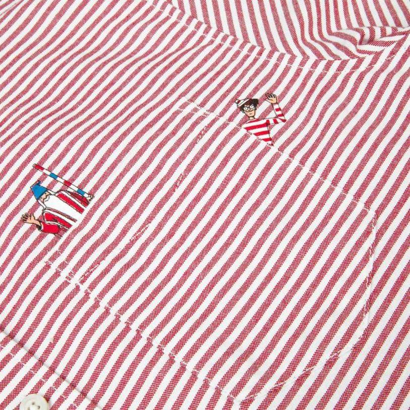 Vans X Wheres Waldo Collaboration Удобная прочная повседневная рубашка с коротким рукавом Мужские рубашки розового цвета VN0000MYZ4Q