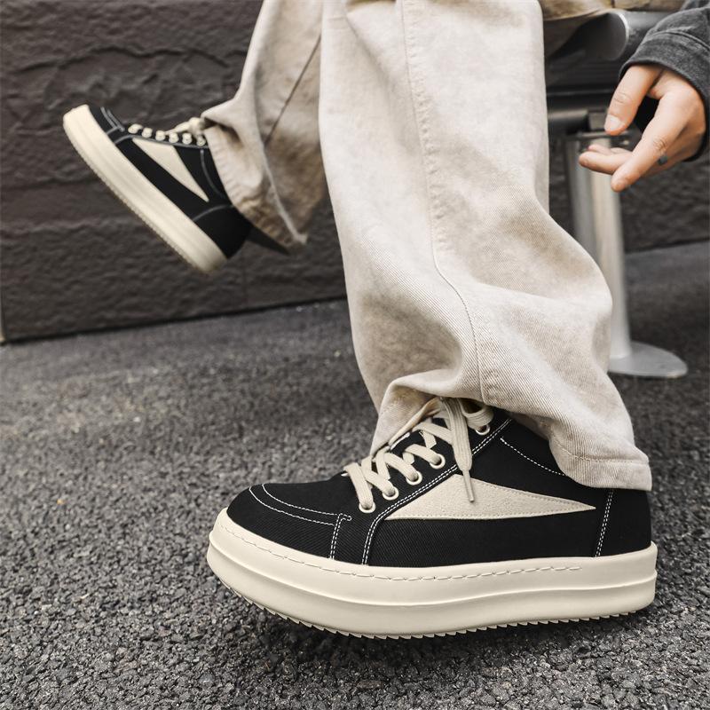 Spring New Shoes for Men Women Canvas Casual Platform Shoes Fashion Thick-soled Flat Skateboard Youth Cool Sneaker 36-46