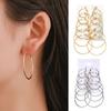 6 Pairs/Set Fashion Simple Vintage Multiple Sizes Big Circle Earrings for Women Jewelry Gift