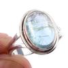 Natural Aquamarine Gemstone Handmade 925 Solid Sterling Silver Ring Size 7 I6O30