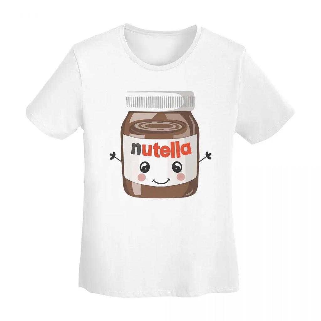 Футболка Nutella Cutie Женская с коротким рукавом Круглый вырез Уличный стиль Хлопок Летние футболки Уличный стиль